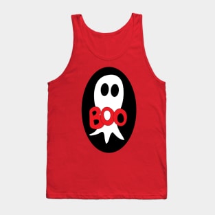 Cute Halloween ghost cartoon with BOO text Tank Top